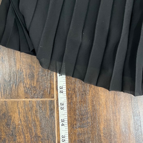 QUINCE Black Chiffon Pleated Midi Skirt Size XS - Picture 11 of 12